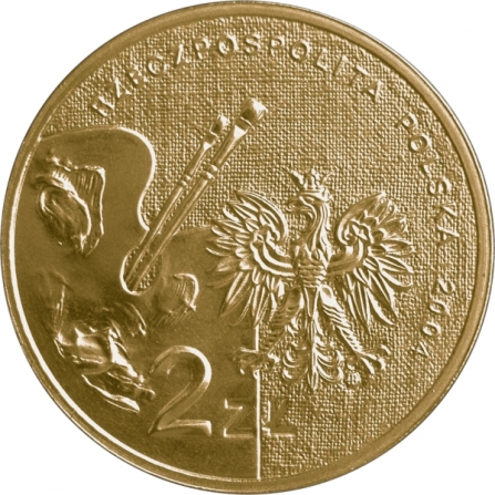 Awers monety2 zł Stanisław Wyspiański (1869-1907)