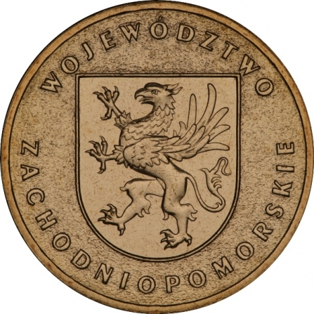 Rewers monety 2 zł Województwo zachodniopomorskie