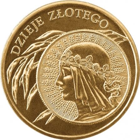 Rewers monety 2 zł 10 zł z 1932 r. (głowa kobiety)