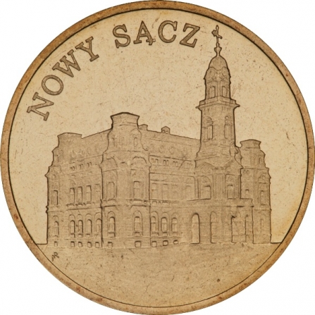 Rewers monety 2 zł Nowy Sącz