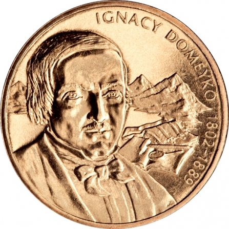 Rewers monety 2 zł Ignacy Domeyko (1802-1889)