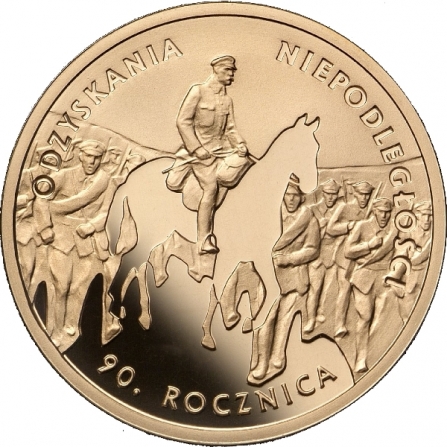 Coin reverse 200 pln 90th Anniversar y of Regaining Freedom by Poland