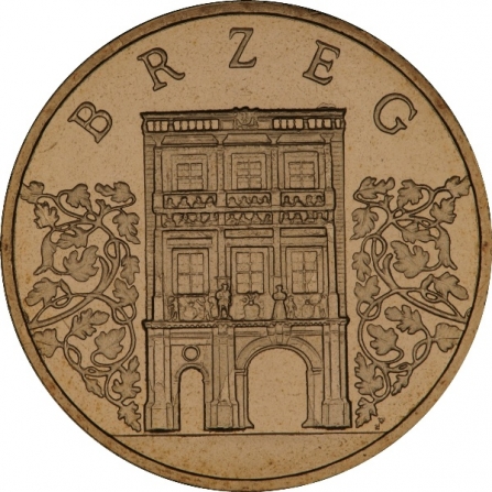 Rewers monety 2 zł Brzeg