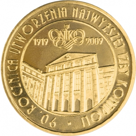 Rewers monety 2 zł 90. rocznica utworzenia Najwyższej Izby Kontroli