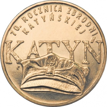 Coin reverse 2 pln 70th Anniversary of the Katyń Crime