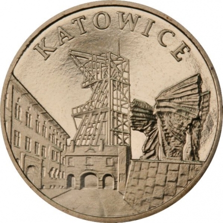 Rewers monety 2 zł Katowice