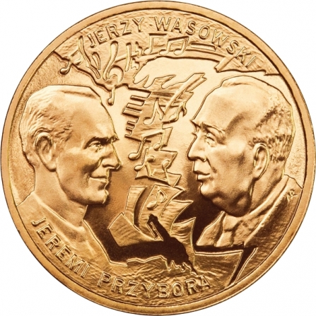 Rewers monety 2 zł Jeremi Przybora, Jerzy Wasowski