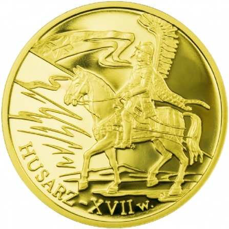 Rewers monety 200 zł Husarz - XVII wiek
