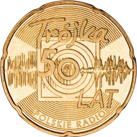 Coin reverse 2 pln 50 Years of the Third Programme of the Polish Radio