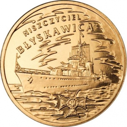 Coin reverse 2 pln Błyskawica Destroyer