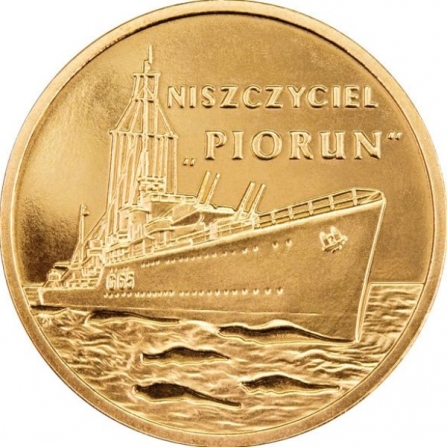 Rewers monety 2 zł Niszczyciel Piorun