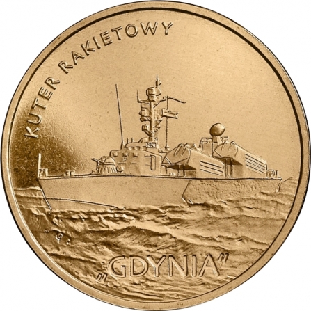 Rewers monety 2 zł Kuter rakietowy Gdynia