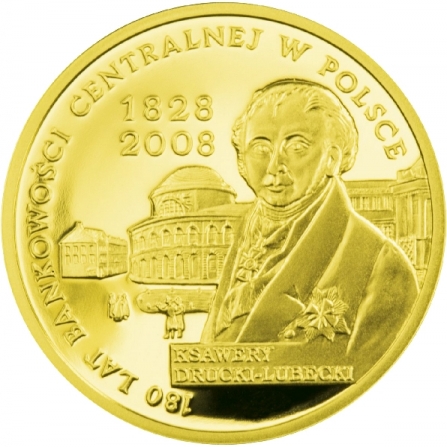 Rewers monety 200 zł 180 lat bankowości centralnej w Polsce