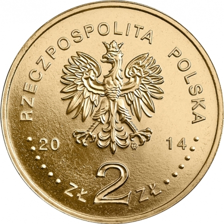 Awers monety2 zł 100. rocznica urodzin Jana Karskiego