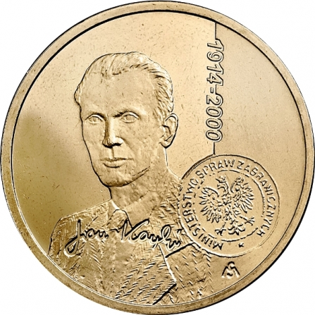Rewers monety 2 zł 100. rocznica urodzin Jana Karskiego