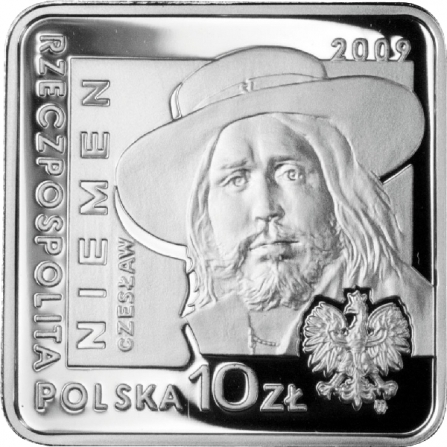Coin obverse 10 pln Czesław Niemen (square)