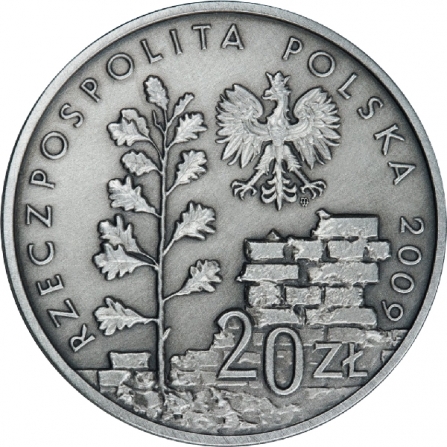 Awers monety20 zł 65. rocznica likwidacji getta w Łodzi
