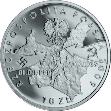 Awers monety10 zł Wrzesień 1939 r. - Wieluń
