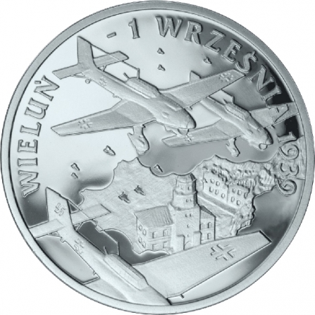 Rewers monety 10 zł Wrzesień 1939 r. - Wieluń