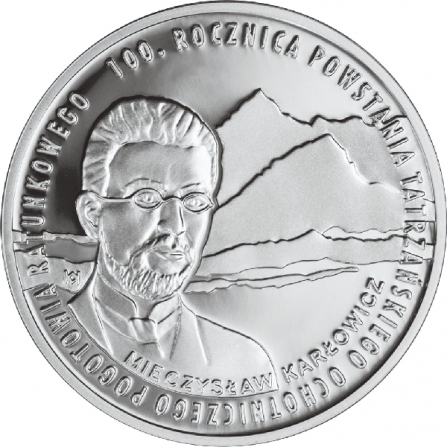 Coin reverse 10 pln 100th anniversary of the establishment of the Tatra Mountain Voluntary Rescue Service