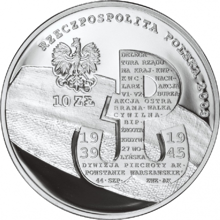 Awers monety10 zł 70. rocznica utworzenia Polskiego Państwa Podziemnego