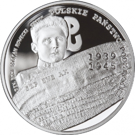 Coin reverse 10 pln 70th anniversary of creating the Polish underground state