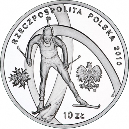 Awers monety10 zł Polska Reprezentacja Olimpijska - Vancouver 2010