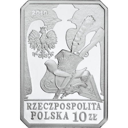 Awers monety10 zł Szwoleżer Gwardii Cesarza Napoleona I