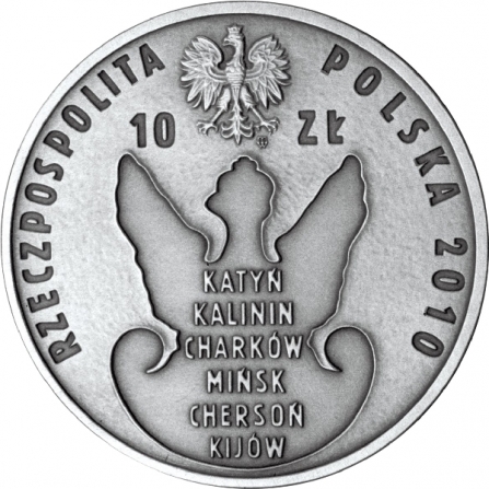 Coin obverse 10 pln 70th Anniversary of the Katyń Crime