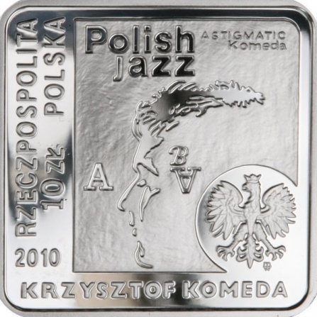 Awers monety10 zł Krzysztof Komeda (kwadrat)