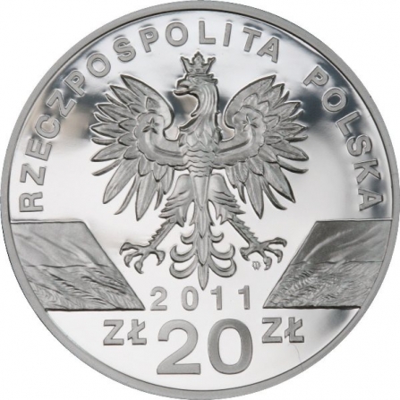 Awers monety20 zł Borsuk (łac. Meles meles)