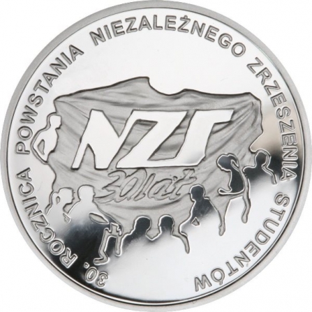 Rewers monety 10 zł 30. rocznica powstania NZS