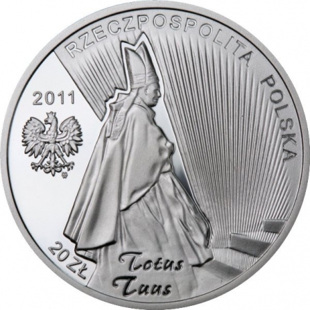Awers monety20 zł Beatyfikacja Jana Pawła II – 1 V 2011