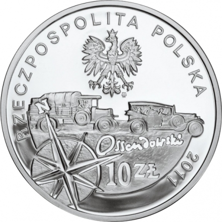 Awers monety10 zł Ferdynand Antoni Ossendowski