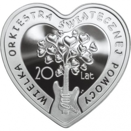 Rewers monety 10 zł Wielka Orkiestra Świątecznej Pomocy - 20 lat