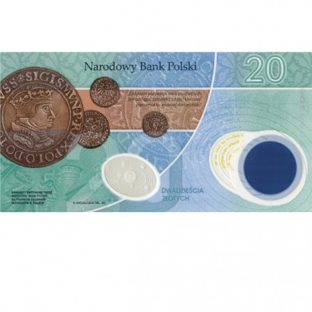 Odwrotna strona banknotu 20 zł Mikołaj Kopernik