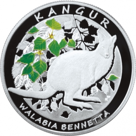 Rewers monety 20 zł Kangur – Walabia Bennetta/Kangur olbrzymi  (20 PLN + 1 AUD)