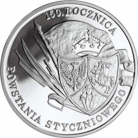 Rewers monety 10 zł 150. rocznica Powstania Styczniowego