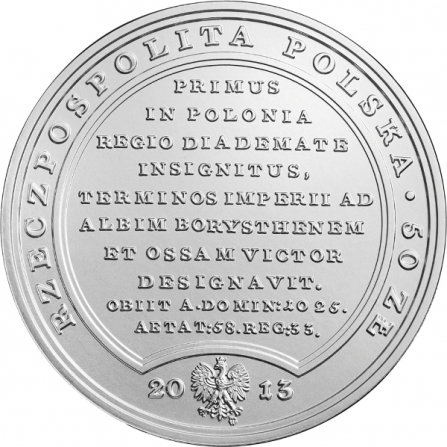 Awers monety50 zł Bolesław Chrobry