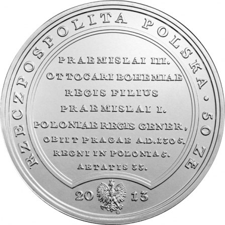 Coin obverse 50 pln Vaclav II of Bohemia