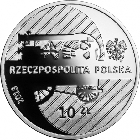 Awers monety10 zł 200-lecie urodzin Hipolita Cegielskiego