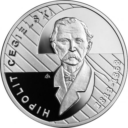 Rewers monety 10 zł 200-lecie urodzin Hipolita Cegielskiego