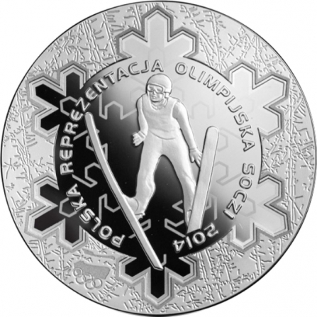Rewers monety 10 zł Polska Reprezentacja Olimpijska Soczi 2014