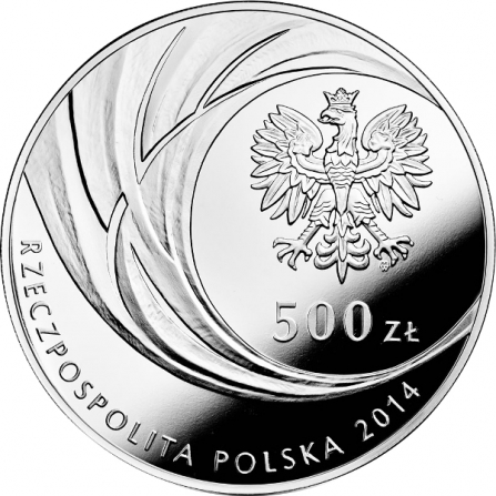 Awers monety500 zł Kanonizacja Jana Pawła II – 27 IV 2014