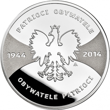 Rewers monety 20 zł Patrioci 1944 Obywatele 2014