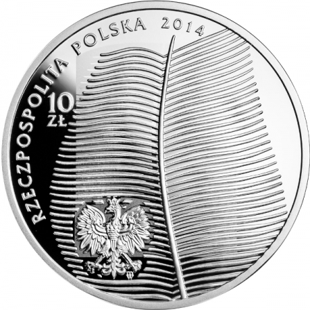 Awers monety10 zł 150. rocznica urodzin Stefana Żeromskiego