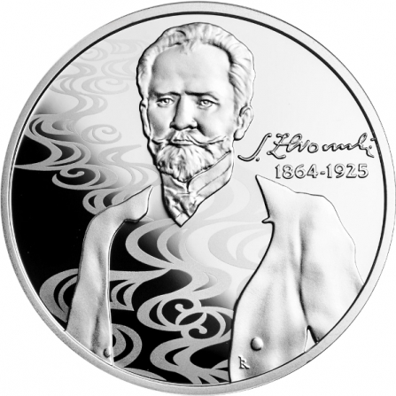 Rewers monety 10 zł 150. rocznica urodzin Stefana Żeromskiego