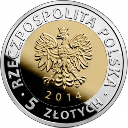 Awers monety5 zł Zamek Królewski w Warszawie