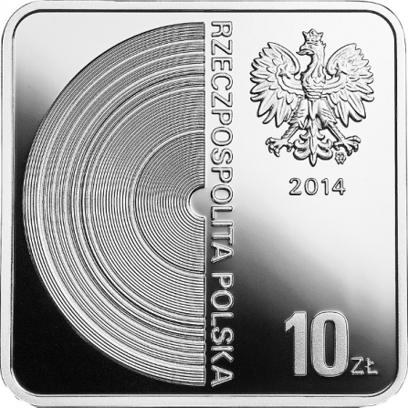 Awers monety10 zł Grzegorz Ciechowski (kwadrat)