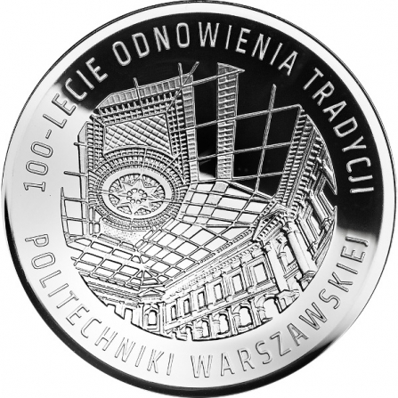 Rewers monety 10 zł 100-lecie Politechniki Warszawskiej